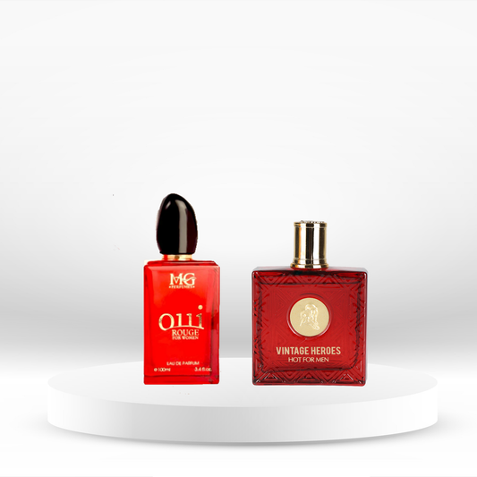 Set 2 Parfumuri (Dama + Barbat) 100ML - Oui Rouge + Vintage Heroes Hot